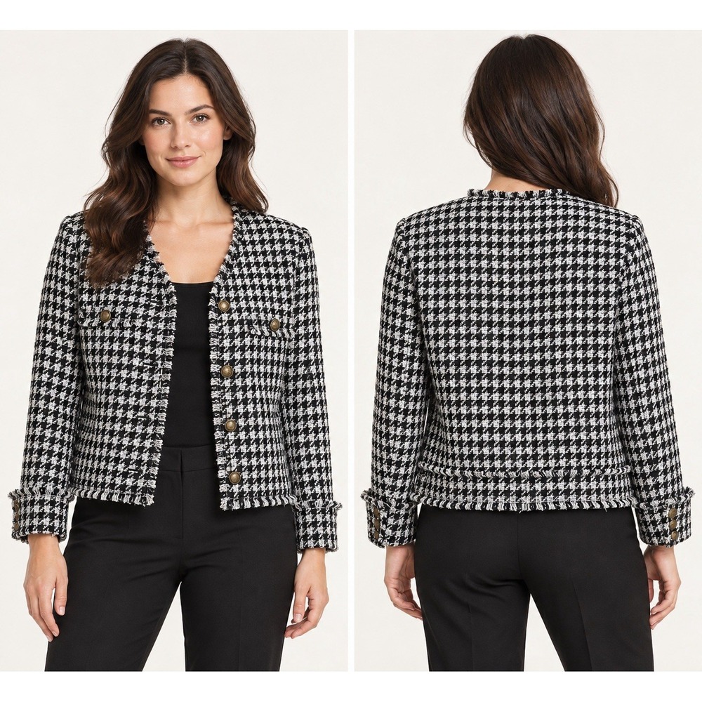 EST 1946 Women's Medium Houndstooth Tweed Jacket NWT Business Casual